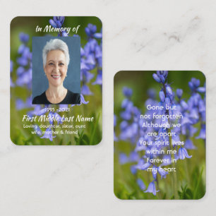 Bluebells Garden Flowers Memorial Keepsake Business Card