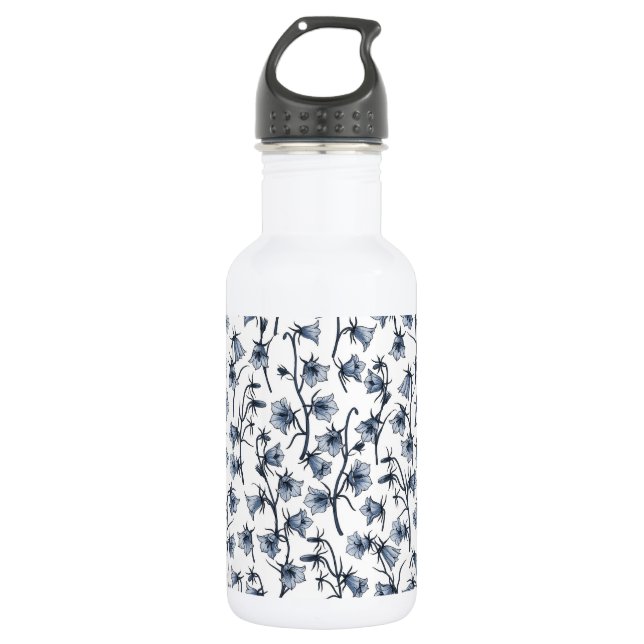 Bluebells, Harebells, Bellflowers 532 Ml Water Bottle (Front)