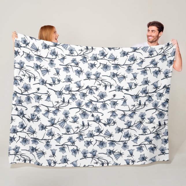 Bluebells, Harebells, Bellflowers Fleece Blanket (In Situ)