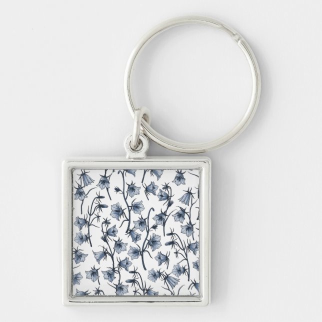 Bluebells, Harebells, Bellflowers Key Ring (Front)