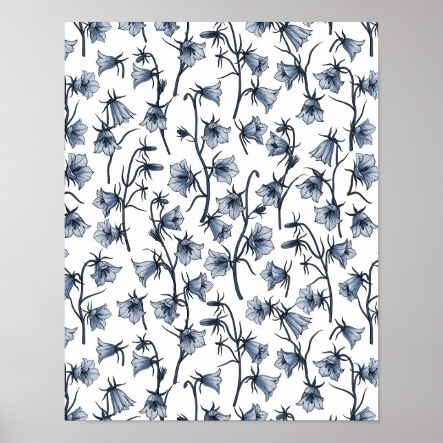 Bluebells, Harebells, Bellflowers Poster (Front)