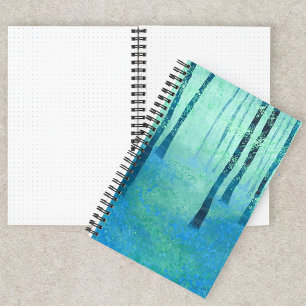 Bluebells in a Woodland Forest Landscape Painting Notebook