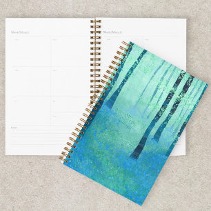 Bluebells in a Woodland Forest Landscape Painting Planner