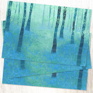 Bluebells in a Woodland Forest Landscape Painting Wrapping Paper Sheet