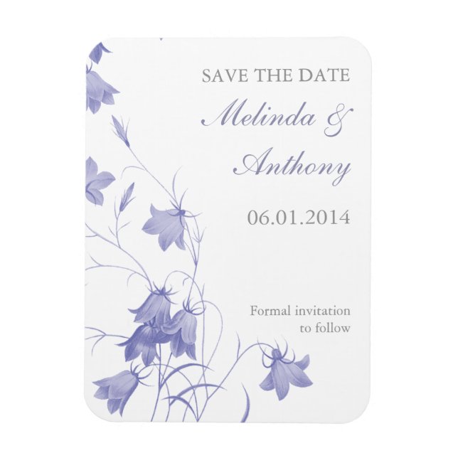 Bluebells - Lavender Save the Date Magnet (Vertical)