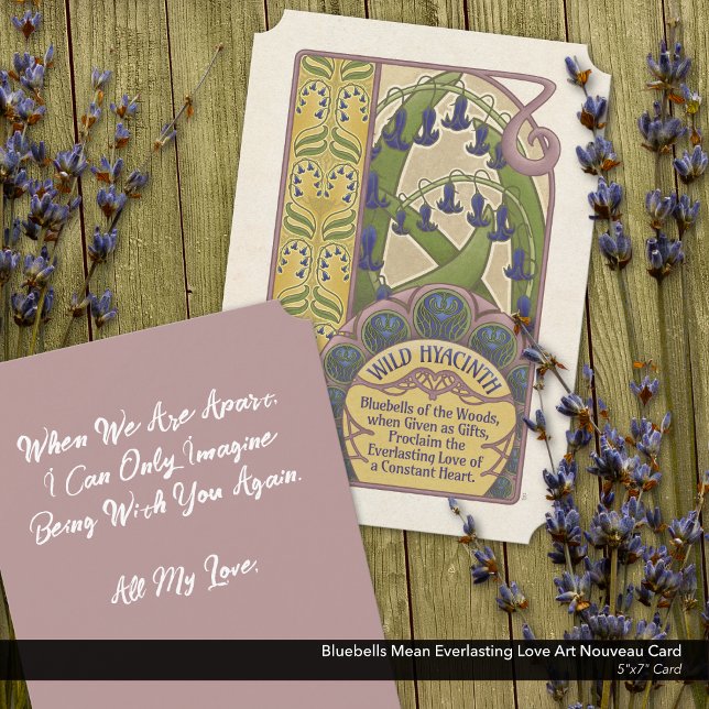 Bluebells Mean Everlasting Love Art Nouveau Card (Bluebells Mean Everlasting Love Art Nouveau Style Card)