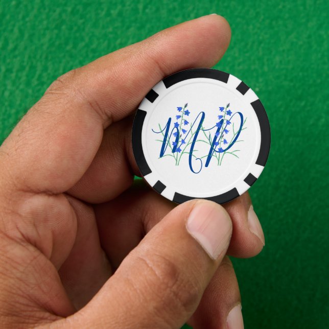 Bluebells Monogram Poker Chips (Hand)