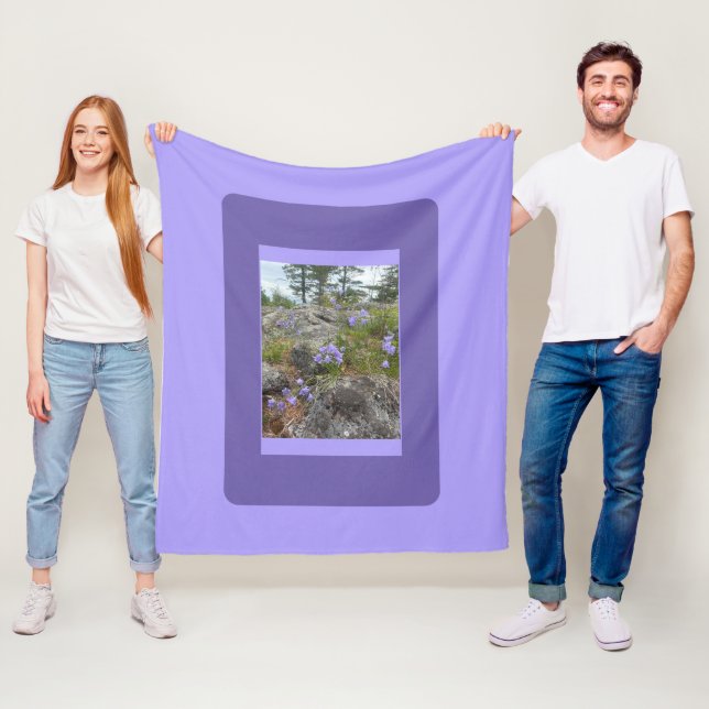Bluebells on a rocky hillside  fleece blanket (In Situ)