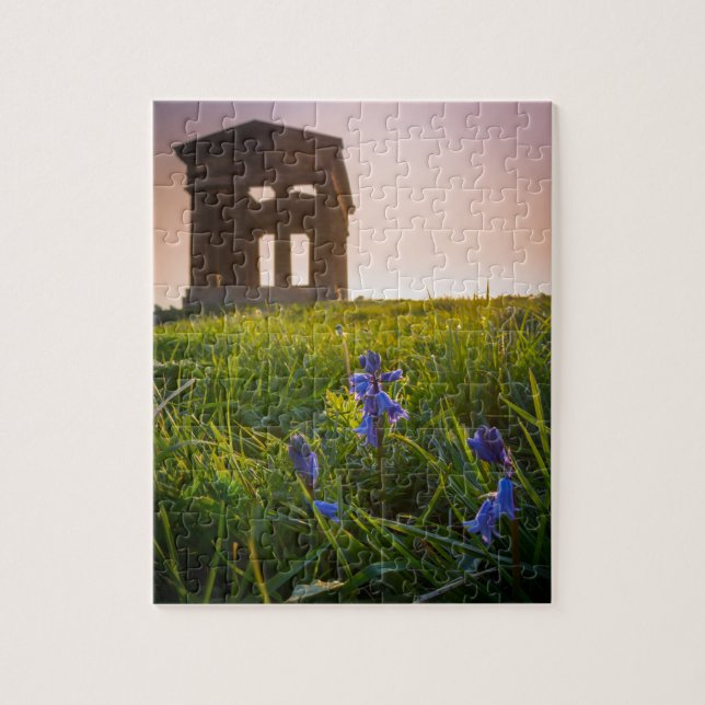 Bluebells on Penshaw Monument Jigsaw Puzzle (Vertical)