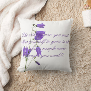 Bluebells quote script cushion