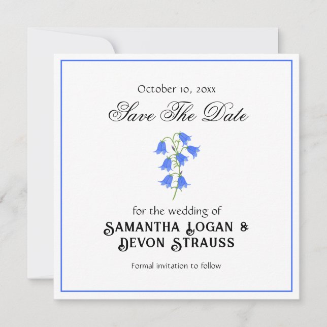 Bluebells Save The Date Wedding (Front)