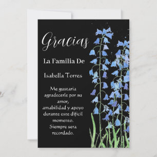 Bluebells Spanish Floral Funeral Death Thank you Invitation