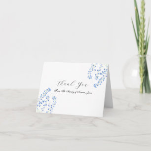 Bluebells Sympathy Blue Floral Funeral Thank you  Card