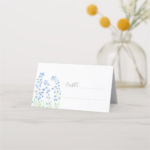 Bluebells Watercolor Blue Flower Floral Wedding Place Card