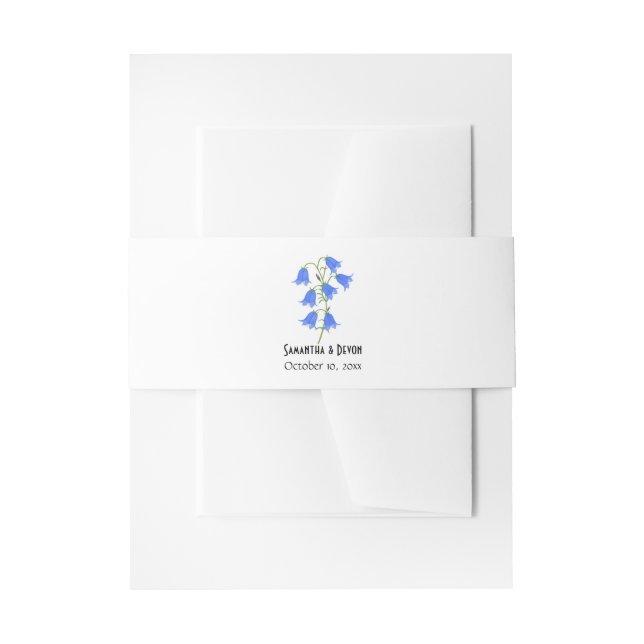 Bluebells Wedding Invitation Belly Band (Front Example)