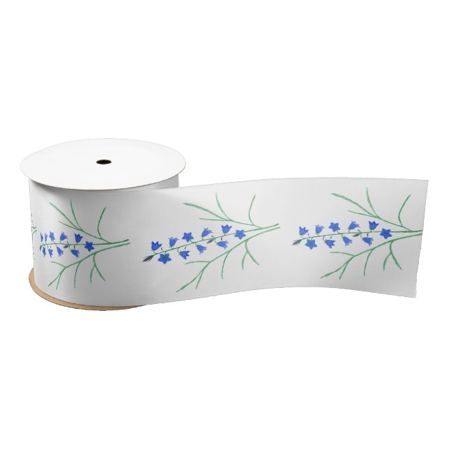 Bluebells White Ribbon Satin Ribbon (Spool)
