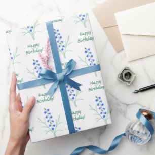 Bluebells Wrapping Paper With Text