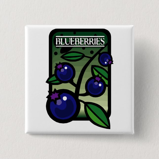Blueberries 15 Cm Square Badge (Front)