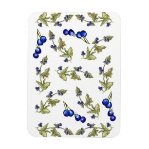 Blueberries and Leaves on Stem Vine magnet