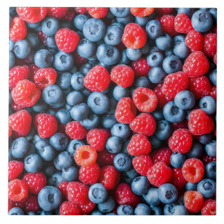 Blueberries and Raspberries Tile