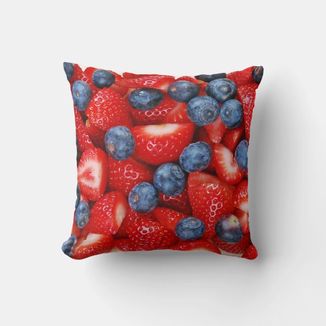 Blueberries and strawberries cushion (Front)