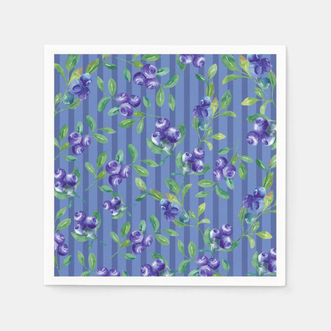 Blueberries Berry Sweet Baby Shower Napkin (Front)