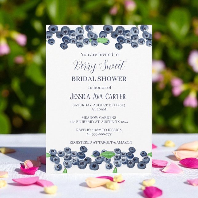Blueberries Berry Sweet Bridal Shower  Invitation (Creator Uploaded)