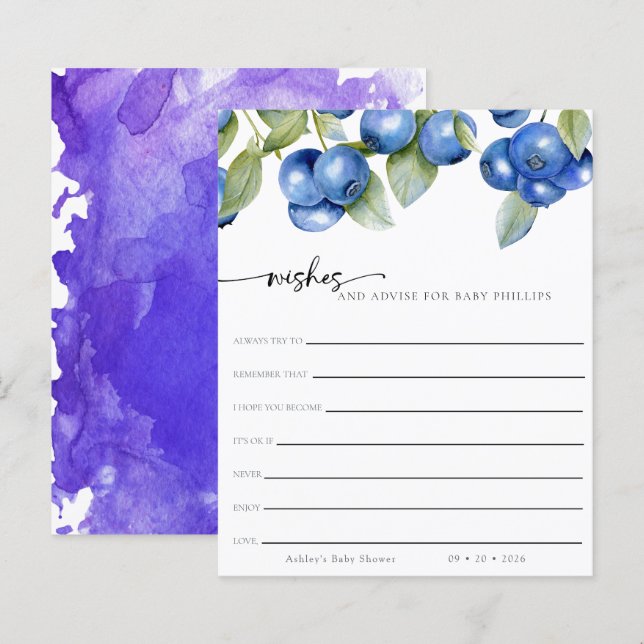 Blueberries| Berry Sweet | Wishes for Baby (Front/Back)