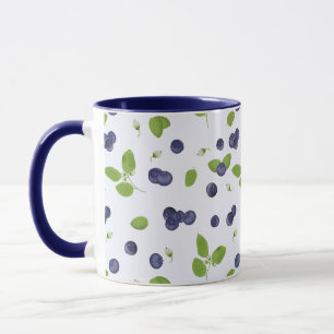 Blueberries Blueberry Blossoms Foliage Mug