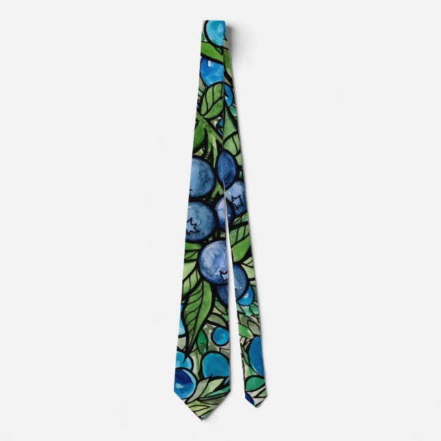 Blueberries Blueberry Farm Blue                    Tie (Front)