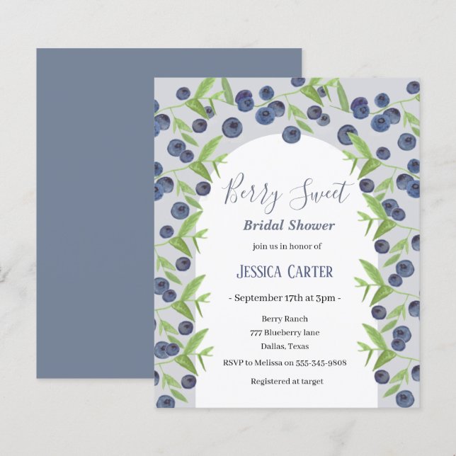 Blueberries Blueberry Fruit Bridal shower  (Front/Back)