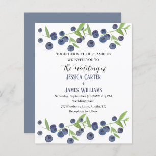 Blueberries Blueberry Fruit Watercolor Wedding