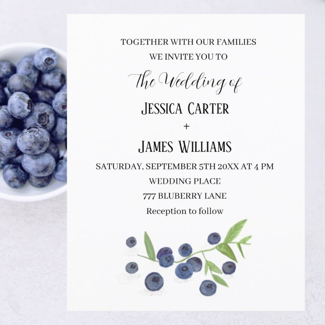 Blueberries Blueberry Fruit Watercolor Wedding (Creator Uploaded)