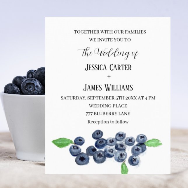 Blueberries Blueberry Fruit Watercolor Wedding (Creator Uploaded)