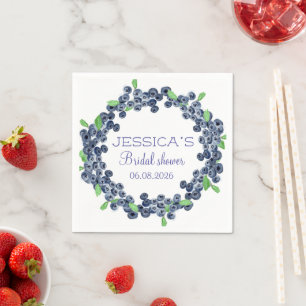 Blueberries Blueberry Fruits Bridal Shower Party Napkin