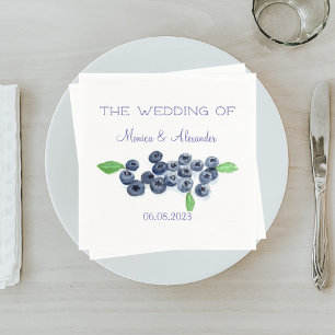 Blueberries Blueberry Fruits Wedding Party Napkin