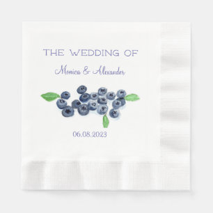 Blueberries Blueberry Fruits Wedding Party Napkin