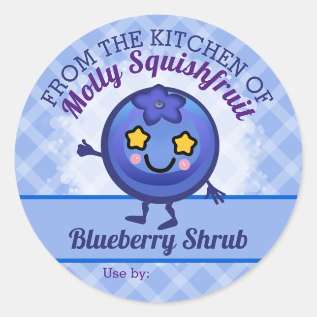 Blueberries blueberry pie fruit jam canning label (Front)