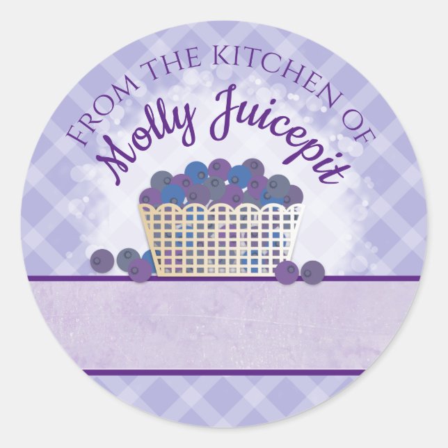 Blueberries blueberry pie fruit jam canning label (Front)