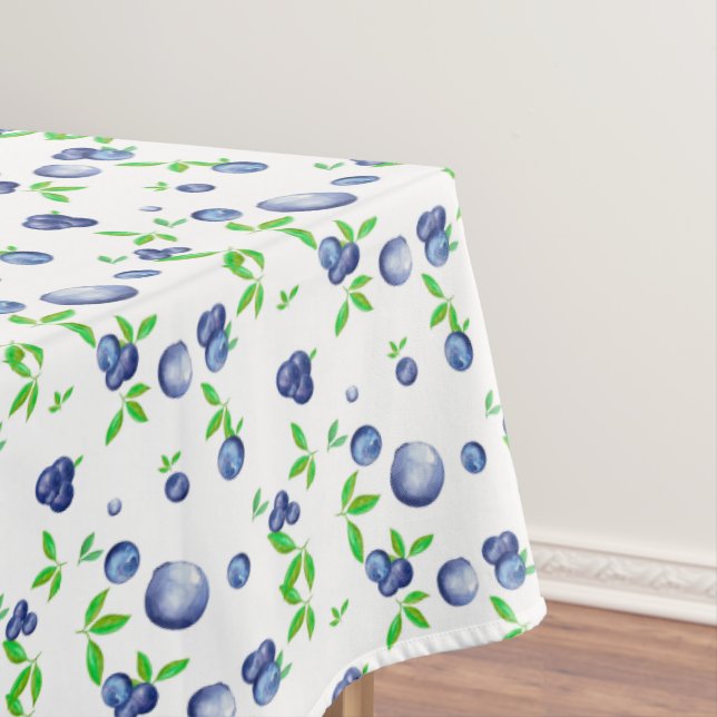 Blueberries,blueberry watercolour,fruits art  tablecloth (In Situ)