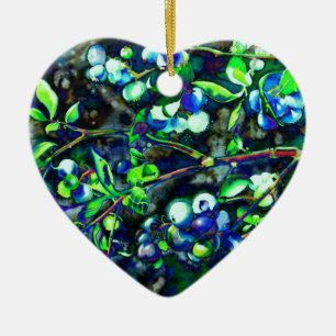 Blueberries Ceramic Tree Decoration