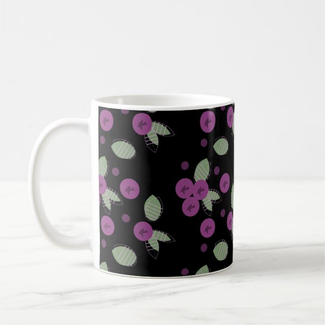 Blueberries Confetti Fruits and  Dots     Coffee Mug (Left)