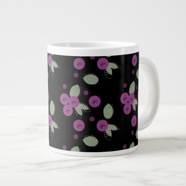 Blueberries Confetti Fruits and  Dots     Large Coffee Mug (Front Right)