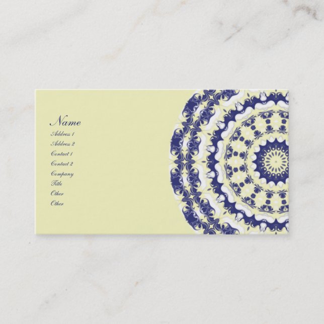 Blueberries & Cream  Kaleidoscope Business Card (Front)
