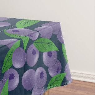 Blueberries - dark blue background tablecloth