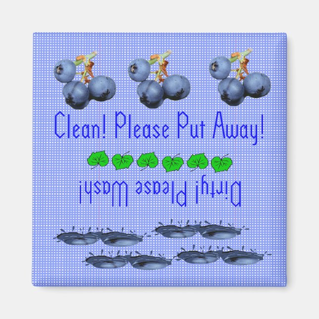 Blueberries dishwasher magnet (Front)