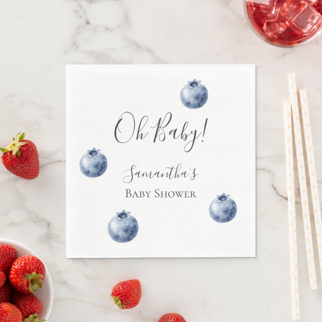 Blueberries Fruit Baby Shower  Napkin (Insitu)