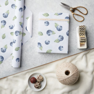 Blueberries Fruit Birthday Wrapping Paper