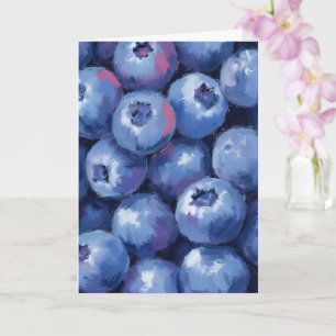 Blueberries Fruit Watercolor Painted Card