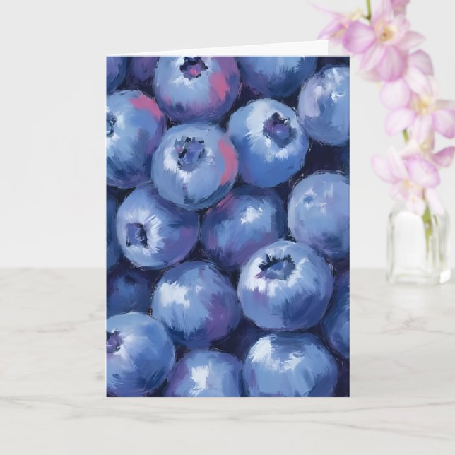 Blueberries | Fruit Watercolor Painted Card (Orchid)